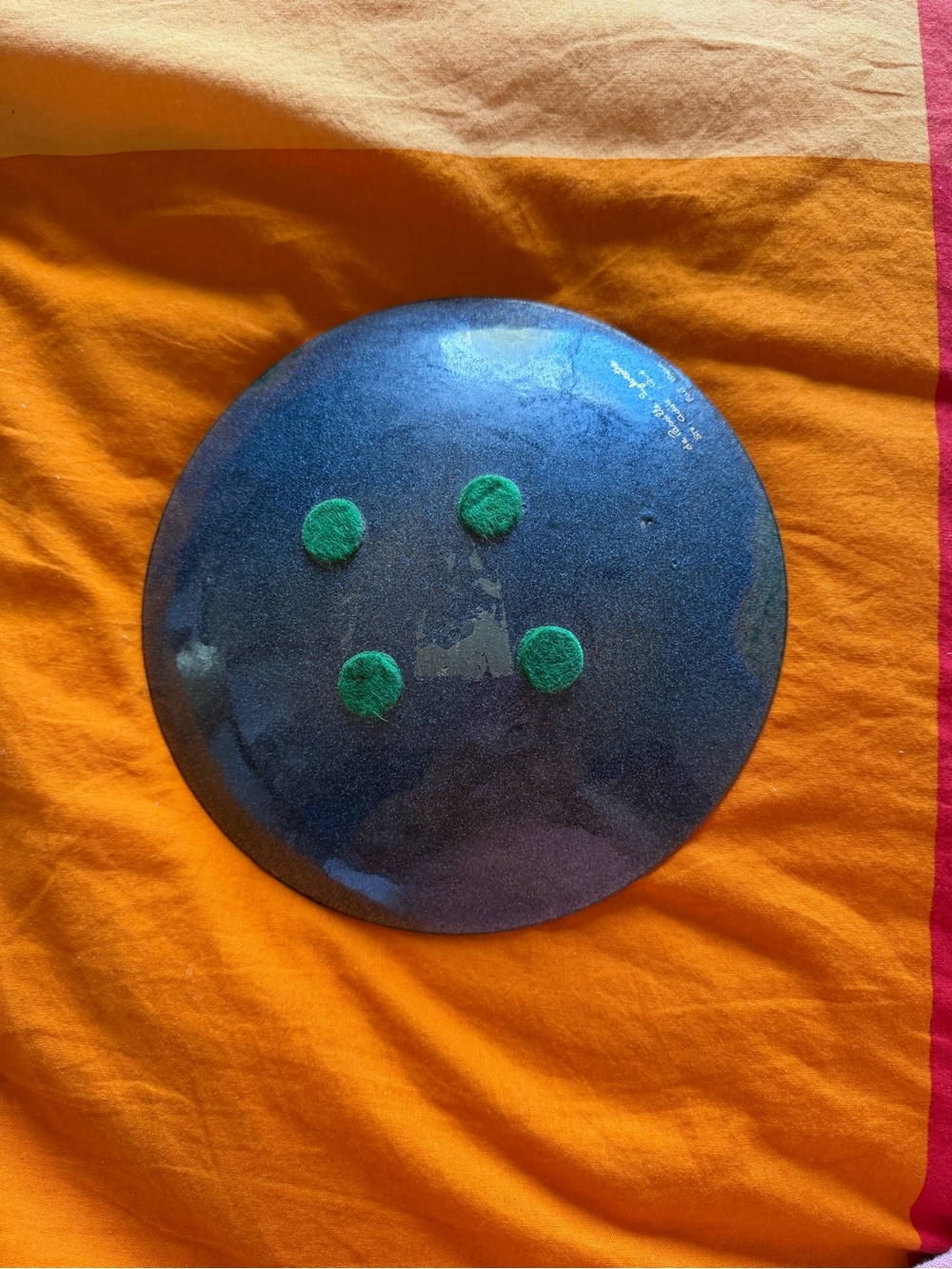 Hand-Painted Enamel on Copper Art Plate in Brown and Gold - Picture 3 of 5